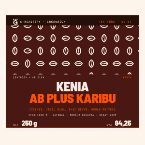 Kenia AB Plus Karibu kahve paketi, doğal ve orta kavrulmuş, 250g.