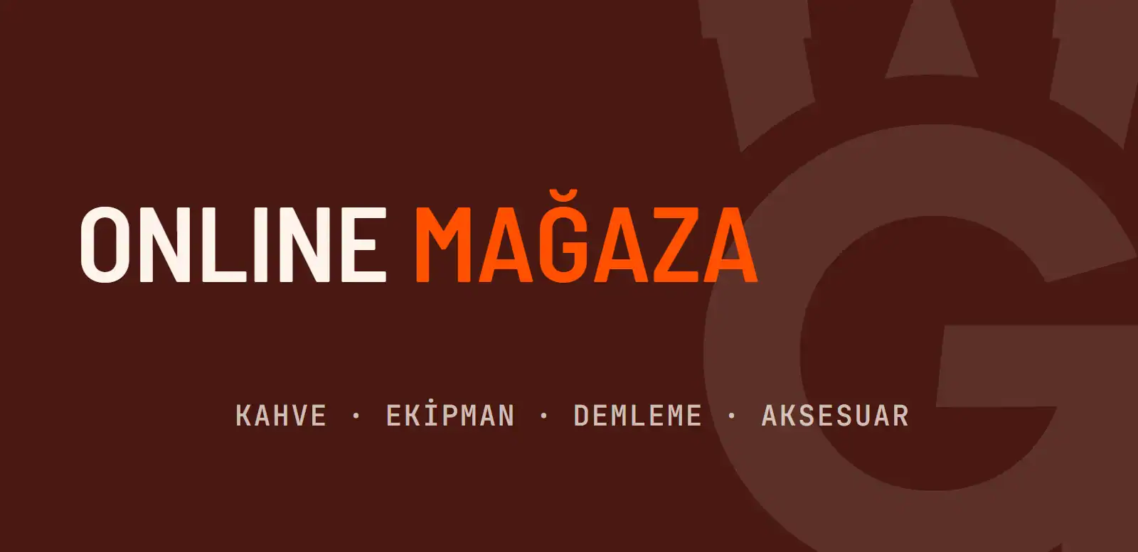 Greenwich Coffee online mağaza banner, kahve ve aksesuarlar.